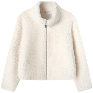 慕兔韩系立领仿羊羔毛外套女2025冬季新款加厚保暖小个子短款上衣