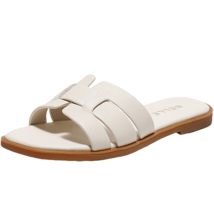 百丽女鞋平底拖鞋女新款夏季外穿鞋子平跟海边度假沙滩鞋D6F1DBT5