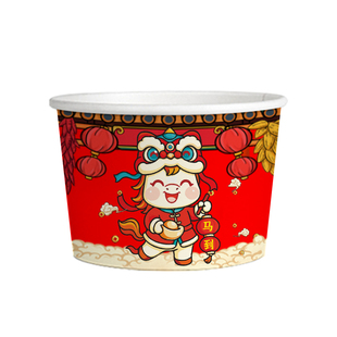 2026新年纸碗一次性的饭碗餐具碗筷杯套装加厚食品家用级打包饭盒