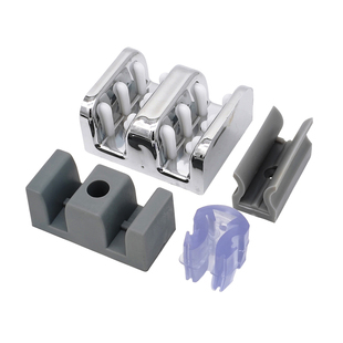 粤品诚淋浴房配件玻璃轨道止摆器浴室玻璃门防撞块单槽塑料山字胶