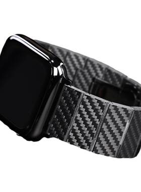 适用苹果applewatch S11手表带ultra2/3腕表带9/10碳纤维纹智能7尊享iwatchSE/6/5/4替换1/2/3代表运动春夏