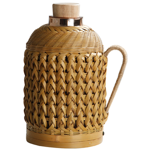 家用紫竹编热水瓶老式暖水壶复古玻璃焖茶壶保温壶开水瓶暖壶暖瓶