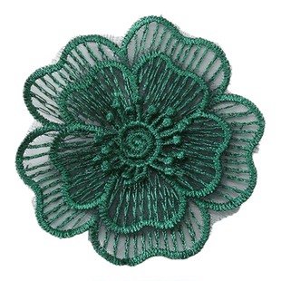 墨绿色蕾丝补丁贴衣服装饰补破洞贴花大小号欧根纱网纱裙子刺绣贴