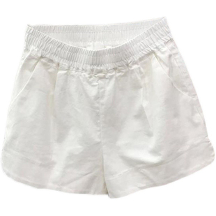 松紧腰百搭休闲白色短裤女夏2025新款韩版宽松显瘦阔腿A字热裤潮