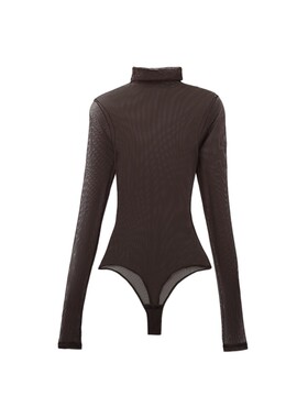 Intimissimi意舒漫26夏季新品纯欲网纱透视高领打底连体衣BOD101T