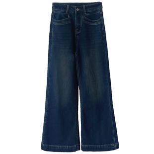 高腰显瘦宽松不贴腿加绒喇叭牛仔裤女秋冬裤子植绒阔腿微喇裤冬季