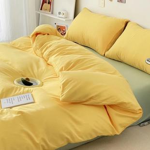 纯色混搭被套单件纯棉全棉学生单双人150x200x230四件套床单被罩3