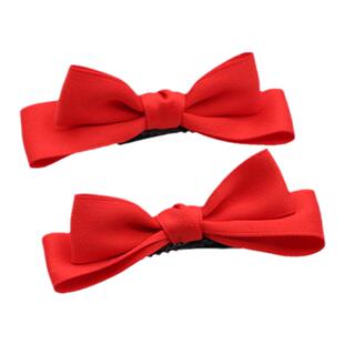 韩国可爱发卡立体蝴蝶结发夹在逃公主红色对夹刘海夹边夹婚礼发饰