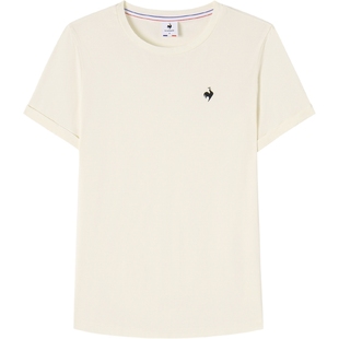 乐卡克法国公鸡夏季女子运动短袖logo圆领T恤舒适透气