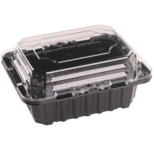 一次性水果盒塑料彩色千禧龙眼车厘子一斤装打包盒果切有盖包装盒