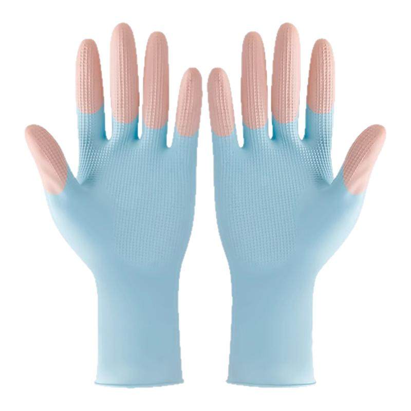 家务手套厨房洗碗手套渐变色胶手套家居厕所家务清洁手套橡胶耐磨