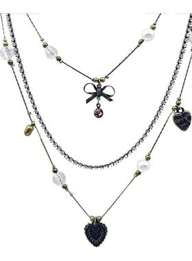 小众复古爱心多层项链