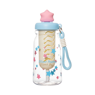恒度星星头塑料水杯女生高颜值吸管杯学生便携杯子上学专用ins风