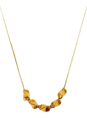 冬至喻正施同款几何五连珠钛钢项链女不规则转运珠高级感锁骨链