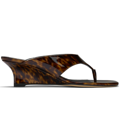 SW春夏露趾坡方头跟鞋女