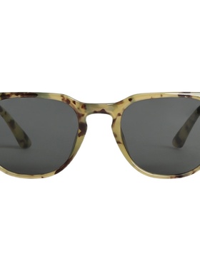 黄绿色玳瑁防晒方形太阳眼镜