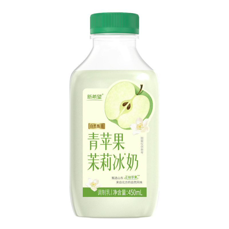 新希望双喜青苹果茉莉冰奶450ml