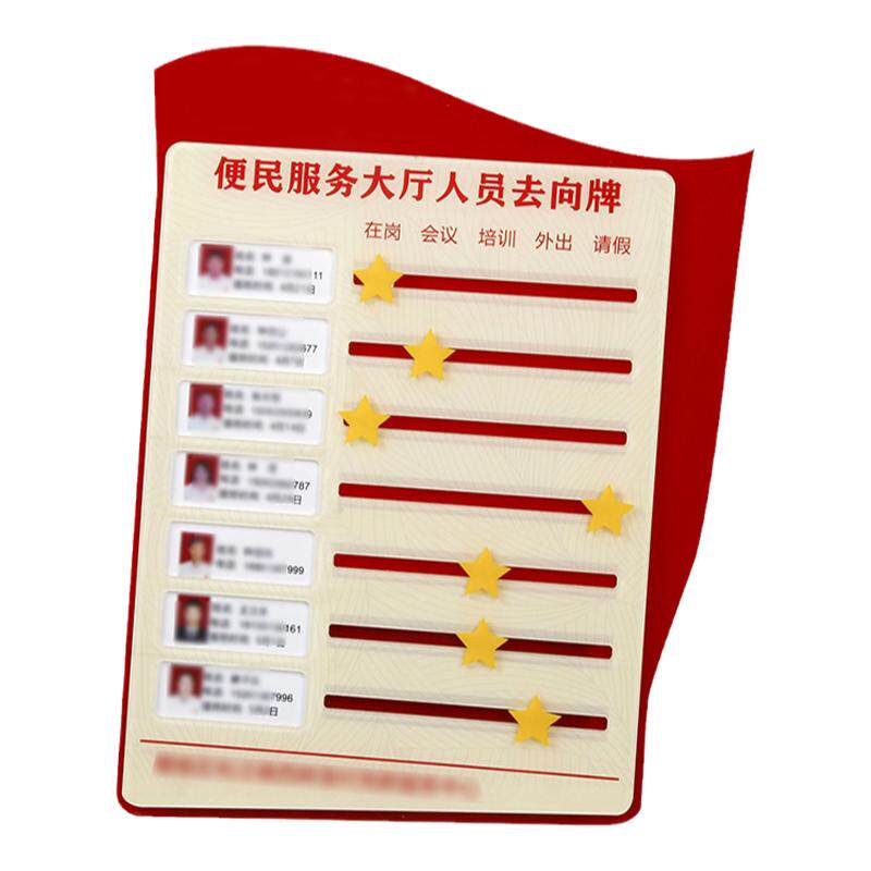 亚克力人员去向牌党建标识牌定做