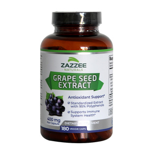 美国直邮 Zazzee 葡萄籽精华胶囊20000mg原花青素食用女进口180粒