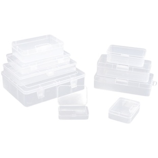 五金零件盒长方形透明包装盒小物收纳盒有盖PP塑料盒工具盒配件盒