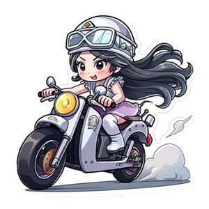 原创电动车女孩装饰贴纸可爱卡通车身装饰贴划痕遮挡摩托车反光贴