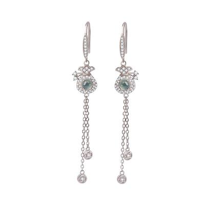 宫里上新天然翡翠福袋耳饰