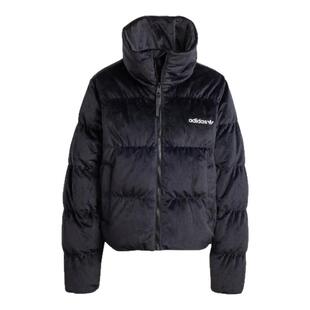 Adidas阿迪达斯秋冬款三叶草女子金丝绒短款时尚运动羽绒服IW8439