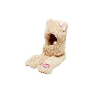 三福帽子围巾一体可爱小熊防寒护耳毛茸茸保暖头套女款冬2025新款