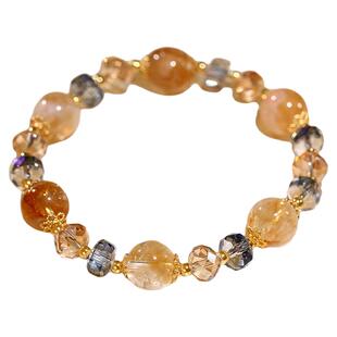 黄塔晶串珠招财水晶手链女款高级感轻奢小众精致手饰2026新款手串