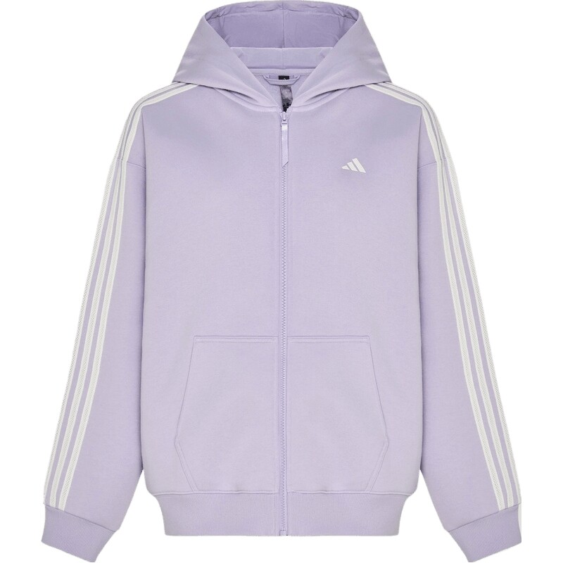 adidas阿迪达斯女子宽松休闲抓绒连帽外套卫衣KZ1560