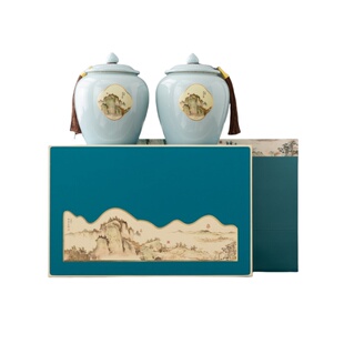 明前板栗香龙井高山绿茶精美德化陶瓷罐茶叶礼盒装节日送礼礼品茶