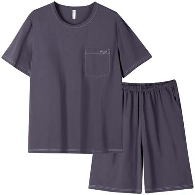 男士纯棉圆领套头家居服