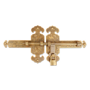 仿古纯铜大门铜插销老式木门新中式门锁农家院门锁庭院花园门门栓