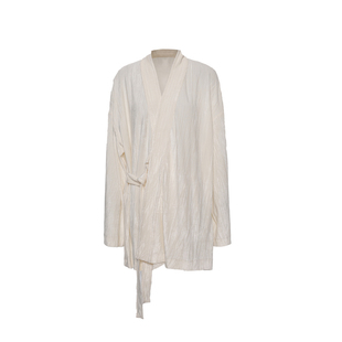 APOZi collection/镜水浮金/新中式丝绒开衫系带改良汉服古风上衣