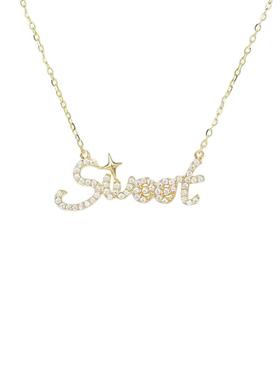 S925纯银短款锁骨链正品日韩版英文字母lucky幸运项链金色项链女