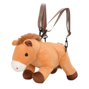 2026马年新款生肖公仔包包儿童卡通仿真马新年礼物吉祥物双肩背包