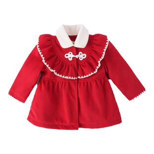 皇室童缘旗舰店拜服新中式大衣儿童加厚外套冬季新款夹棉女童