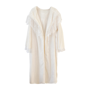 BIEN法兰绒睡袍女冬季甜美可爱公主风家居服可外穿加绒加厚珊瑚绒