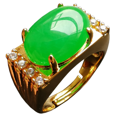 胡二翡翠玉石戒指子髓沙金祖母绿