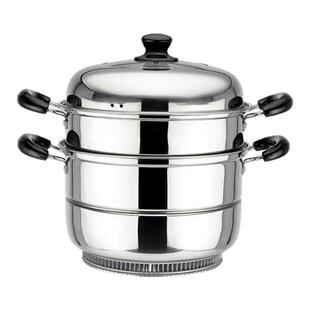 节能锅翅片双层三层蒸锅28cm家用速热高效汤锅食品级304不锈钢加