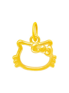 足金999可爱KT猫精美吊坠黄金HelloKitty转运珠手串3D硬金挂坠女