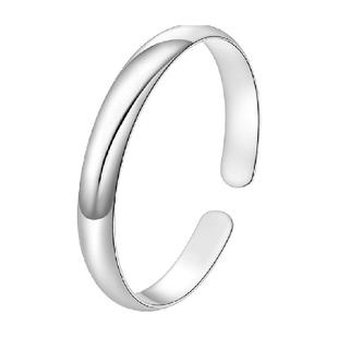 梦金园足银素圈手镯开口镯子手环简约经典新款活口送妈妈长辈礼物