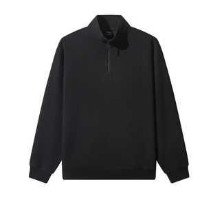 【高定轻奢提花】卡宾半拉链立领卫衣男2026春季新款宽松肌理上衣