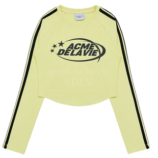 ADLV 星星标志长袖休闲t恤时尚潮牌甜辣风短款高腰上衣女款春夏季