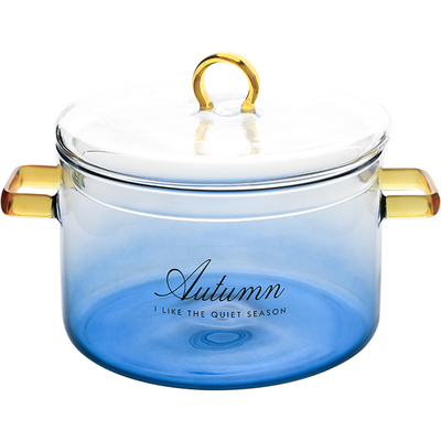 态生活透明加厚把手玻璃碗带盖子