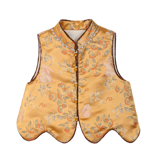 小O宝童装 女宝宝年服新中式2026新款女童国风马甲套装裙拜年服