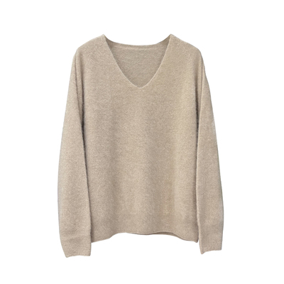 秋冬经典V领羊毛绒衫拉绒保暖