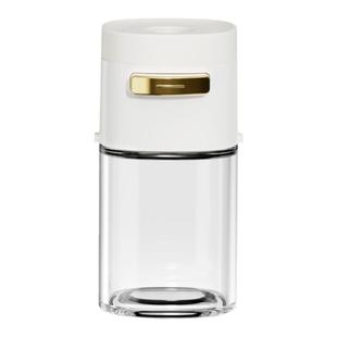 墨色玻璃定量调味罐厨房家用控盐瓶密封防潮调料盒撒盐罐调味瓶罐