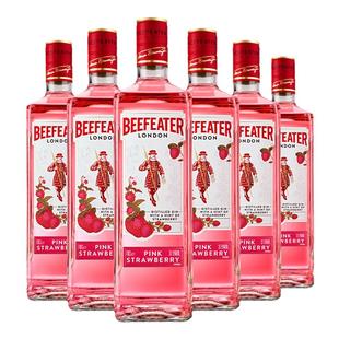 Beefeater必富达粉红金酒700ml六支装英国进口蒸馏洋酒基酒调酒