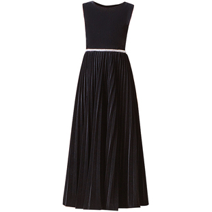 女童晚礼服黑色丝绒公主裙中大童走秀长裙乐团独奏钢琴演出服优雅